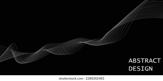 Curve wave seamless pattern. Thin line wavy abstract vector background. Curve wave seamless pattern. Line art striped graphic template. Vector illustration