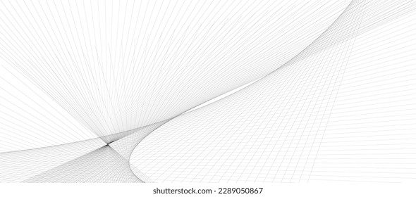 Curve wave seamless pattern. Thin line wavy abstract vector background. Curve wave seamless pattern. Line art striped graphic template. Vector illustration