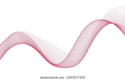 Curve wave seamless pattern. Thin line wavy abstract vector background. Curve wave seamless pattern. Line art striped graphic template. Vector illustration