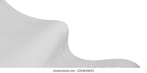 Curve wave seamless pattern. Thin line wavy abstract vector background. Curve wave seamless pattern. Line art striped graphic template. wave abstract lines stream