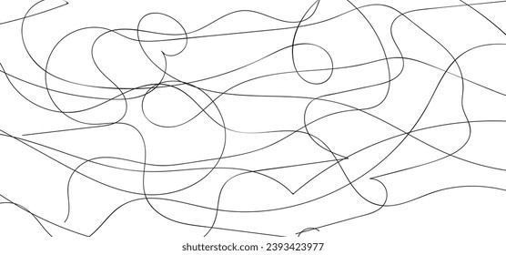 Curve wave seamless pattern. Thin line wavy abstract vector background. Curve wave seamless pattern. Line art striped graphic template. Vector illustration
