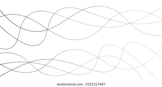Curve wave seamless pattern. Thin line wavy abstract vector background. Curve wave seamless pattern. Line art striped graphic template. Vector illustration