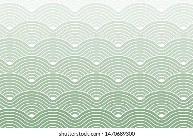 Curve Waves Geometric Pattern background, Vector illustration Dark Sea Green Gradient.
