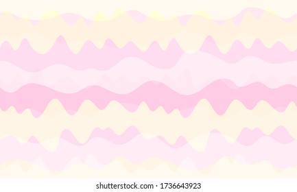 Curve waves seamless pattern vector graphic design. Retro fashion fabric print. Curve lines wavy stripes endless background. Decorative wrapping paper print. Fluid liquid seamless pattern.
