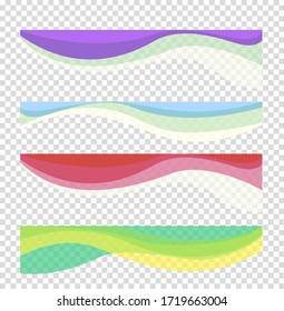 Curve Wavy Frame Pack Decor for Brochure. Vector