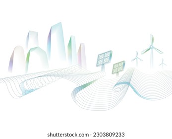 Curve Wavy Line A013 with ECO element shows the environmental protection vector illustration graphic EPS 10