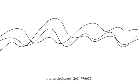 The curve of a wavy line. Modern abstract background, graphic vector illustration, hand-drawn. Decorative element for design, label, poster, background. Page Separator