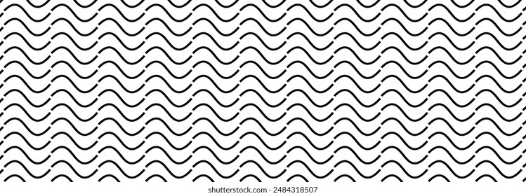 Curve  and Wavy line patterns, roof stripes, tiles, fabric, Illustration, vector, wave , background, lines, black and white, banner, website. Arrangement, dots line.