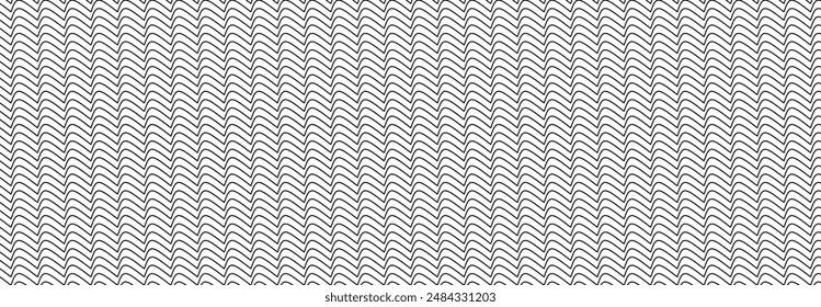 Curve  and Wavy line patterns, roof stripes, tiles, fabric, Illustration, vector, wave , background, lines, black and white, banner, website. Arrangement,