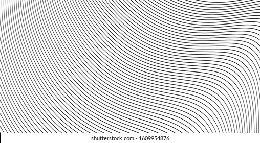 Curve wavy lines background or stripes grayscale abstract backdrop vector illustration, creative modern graphic design for flow energy banner, brochure cover or stylish flyer 
