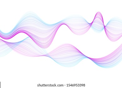 Curve wavy lines science and technology background. Intersecting curve lines big data visualization, machine learning algorithm or artificial intelligence background. Sound waves concept illustration. - Powered by Shutterstock - Get 15% off with code: PIKWIZARD15