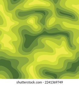 Curve wavy spot shapes texture seamless pattern. Abstract modern endless colorful camo texture. Vector background. 