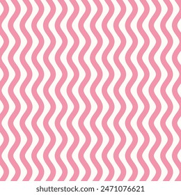 Curve Wavy Striped Lines Pattern Pink White Color Background Vector