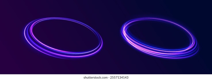 Curve white line light effect. Light cool whirlwind. Vector sparkle, png, effect, wave,neon,line. Abstract circle, white color glowing lines background. 