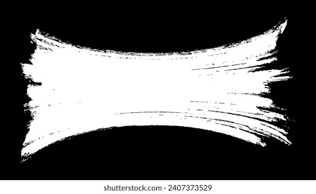 Curve white paintbrush. Brush strokes template. Grunge design element. White watercolor texture brushstroke. Dirty distress texture banner. Grungy frame. Vector illustration