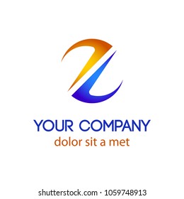 curve yellow orange blue abstract logo
