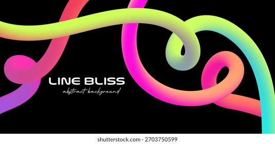 Curved 3D color lines shaping a distinct gradient wave, suited for minimal, modern poster design