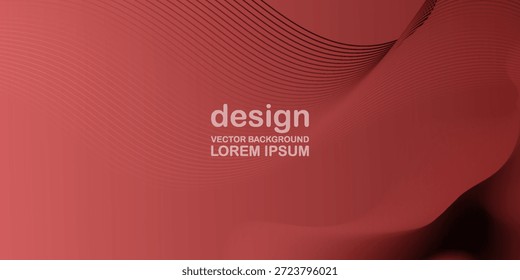 Forma 3D curva con fondo de línea dinámica. Concepto de Tecnología futurista