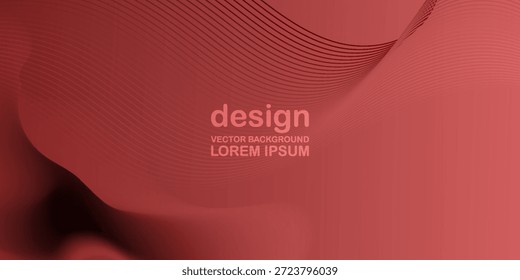Forma 3D curva con fondo de línea dinámica. Diseño de moda creativo moderno en Ilustración vectorial