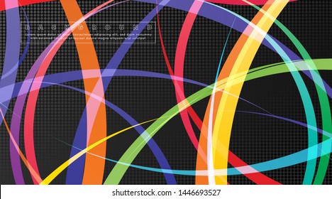 Curved abstract design with the background concept of a dark circle pattern. vector illustration