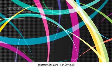 Curved abstract design with the background concept of a dark circle pattern. vector illustration