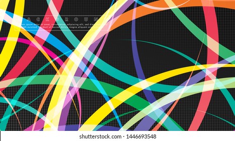Curved abstract design with the background concept of a dark circle pattern. vector illustration