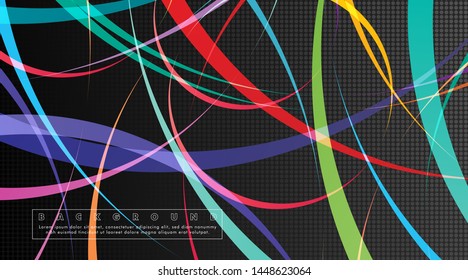 Curved abstract design with the background concept of a dark circle pattern. vector illustration