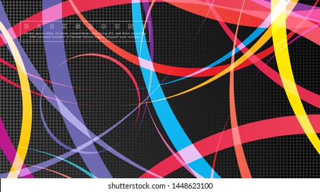 Curved abstract design with the background concept of a dark circle pattern. vector illustration