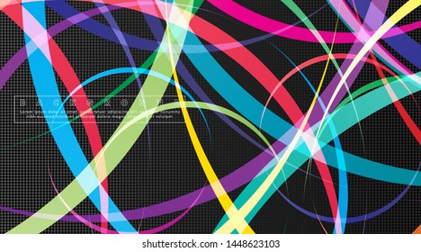 Curved abstract design with the background concept of a dark circle pattern. vector illustration