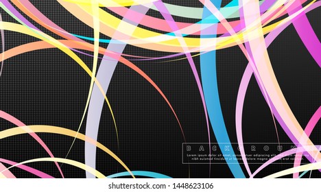 Curved abstract design with the background concept of a dark circle pattern. vector illustration