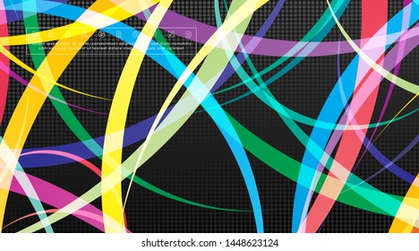 Curved abstract design with the background concept of a dark circle pattern. vector illustration