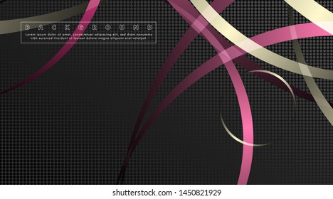 Curved abstract design with the background concept of a dark circle pattern. vector illustration