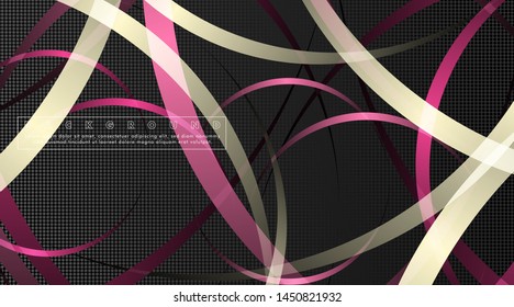 Curved abstract design with the background concept of a dark circle pattern. vector illustration
