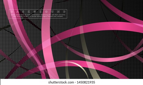 Curved abstract design with the background concept of a dark circle pattern. vector illustration
