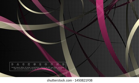 Curved abstract design with the background concept of a dark circle pattern. vector illustration