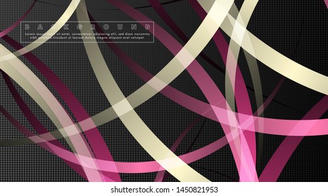 Curved abstract design with the background concept of a dark circle pattern. vector illustration