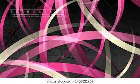 Curved abstract design with the background concept of a dark circle pattern. vector illustration