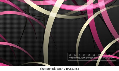Curved abstract design with the background concept of a dark circle pattern. vector illustration