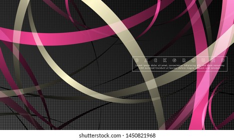 Curved abstract design with the background concept of a dark circle pattern. vector illustration