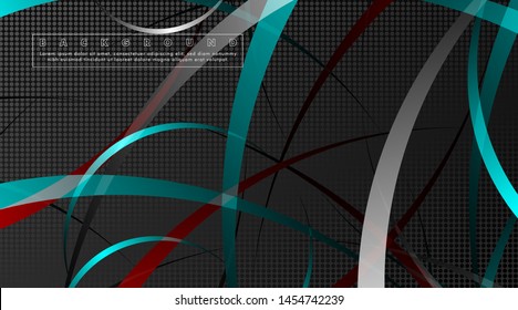 Curved abstract design with the background concept of a dark circle pattern. vector illustration
