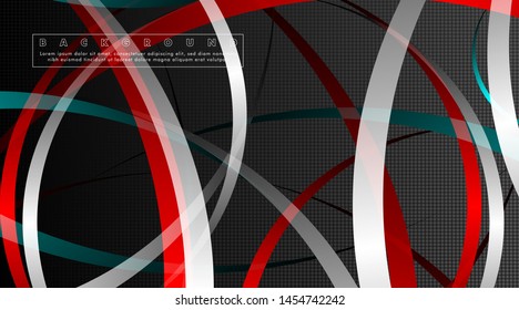 Curved abstract design with the background concept of a dark circle pattern. vector illustration