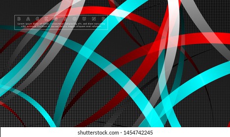 Curved abstract design with the background concept of a dark circle pattern. vector illustration