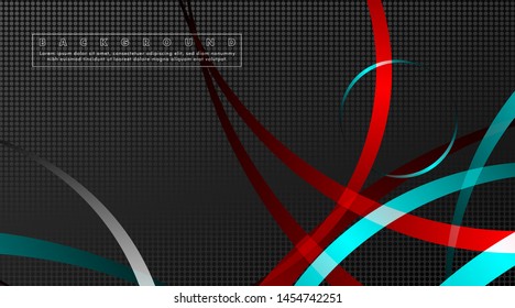 Curved abstract design with the background concept of a dark circle pattern. vector illustration