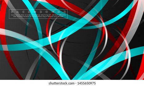 Curved abstract design with the background concept of a dark circle pattern. vector illustration