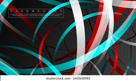 Curved abstract design with the background concept of a dark circle pattern. vector illustration