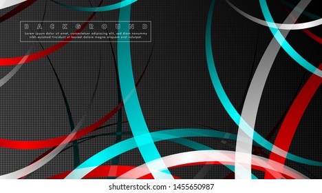 Curved abstract design with the background concept of a dark circle pattern. vector illustration