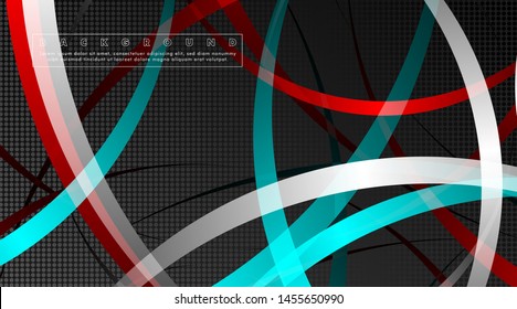 Curved abstract design with the background concept of a dark circle pattern. vector illustration