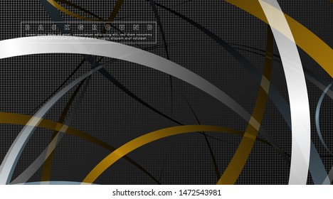 Curved abstract design with the background concept of a dark circle pattern. vector illustration