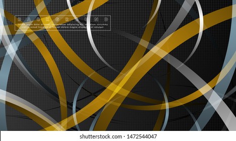 Curved abstract design with the background concept of a dark circle pattern. vector illustration