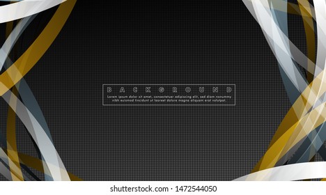 Curved abstract design with the background concept of a dark circle pattern. vector illustration